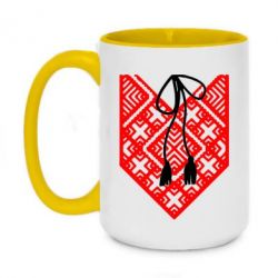 Чашка двухцветная 420ml Вишиванка з зав'язкою - PrintSalon