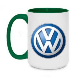 Чашка двухцветная 420ml Volkswagen 3D Logo - PrintSalon