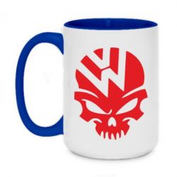 Чашка двухцветная 420ml Volkswagen Skull - PrintSalon