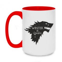 Чашка двокольорова велика Winter is coming soon