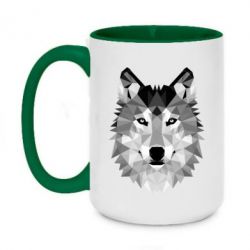Чашка двухцветная 420ml Wolf Art - PrintSalon