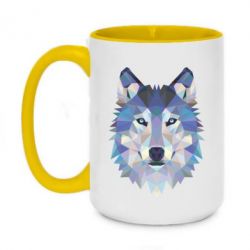 Чашка двухцветная 420ml Wolf is a vector - PrintSalon