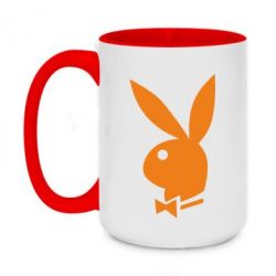 Чашка двухцветная 420ml Заяц Playboy - PrintSalon
