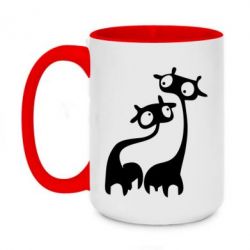 Чашка двухцветная 420ml Жирафы - PrintSalon