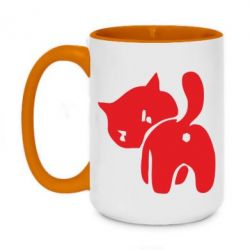 Чашка двухцветная 420ml злой котэ - PrintSalon