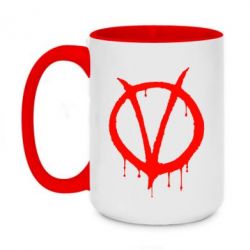 Чашка двухцветная 420ml Знак Вендетты - PrintSalon