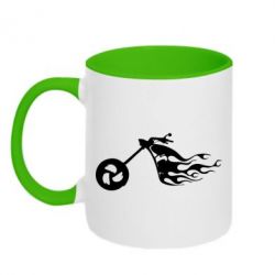 Чашка двухцветная 320ml Аццкий байк - PrintSalon