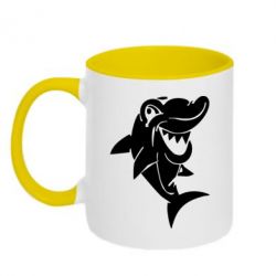 Чашка двухцветная 320ml Акулка - PrintSalon