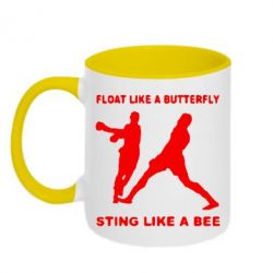 Чашка двухцветная 320ml Ali: Float Like A Butterfly - PrintSalon