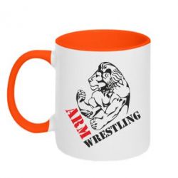 Чашка двухцветная 320ml Arm Wrestling - PrintSalon