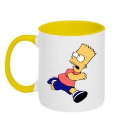 Чашка двухцветная 320ml Беги, Барт, беги!
