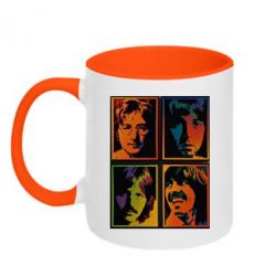 Чашка двухцветная 320ml Битлы - PrintSalon