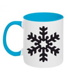 Чашка двокольорова Велика сніжинка