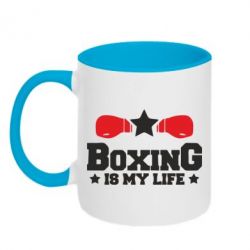 Чашка двухцветная 320ml Boxing is my life - PrintSalon