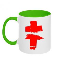 Чашка двухцветная 320ml Brutto Logo - PrintSalon