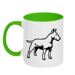 Чашка двухцветная 320ml Бультерьер-PrintSalon Чашка двухцветная 320ml Бультерьер