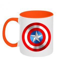 Чашка двухцветная 320ml Captain America 3D Shield - PrintSalon