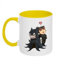 Чашка двухцветная 320ml Catwoman and Angry Batman - PrintSalon