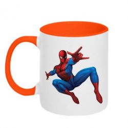 Чашка двухцветная 320ml Человек Паук - PrintSalon