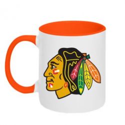 Чашка двухцветная 320ml Chicago Black Hawks - PrintSalon