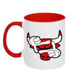 Чашка двухцветная 320ml Chicago Bulls бык - PrintSalon