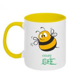 Чашка двухцветная 320ml Crazy Bee - PrintSalon