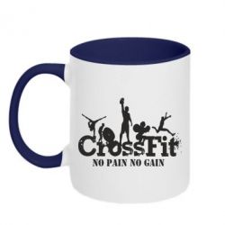 Чашка двухцветная 320ml Crossfit No pain No Gain - PrintSalon
