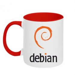 Чашка двокольорова Debian