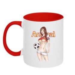 Чашка двухцветная 320ml Девушка Арсенал - PrintSalon