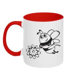 Чашка двухцветная 320ml Добрая пчелка - PrintSalon