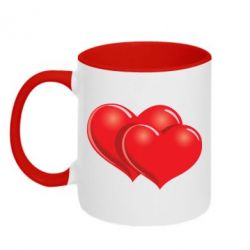 Чашка двокольорова Два серця-PrintSalon Чашка двокольорова Два серця