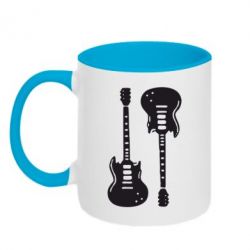 Чашка двухцветная 320ml Две гитары - PrintSalon
