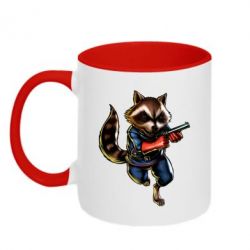 Чашка двокольорова Єнот Ракета - PrintSalon