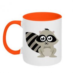 Чашка двухцветная 320ml Енот - PrintSalon