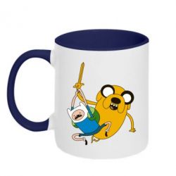 Чашка двухцветная 320ml Фин и Джейк "Атака" - PrintSalon