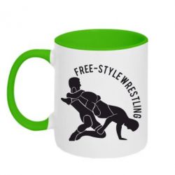 Чашка двухцветная 320ml Free-style wrestling - PrintSalon