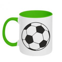 Чашка двухцветная 320ml Футбольный мяч - PrintSalon