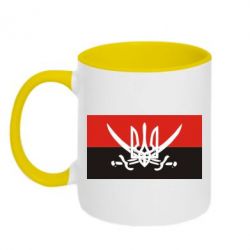 Чашка двухцветная 320ml Герб та шаблі - PrintSalon
