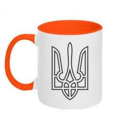 Чашка двухцветная 320ml Герб України (полий) - PrintSalon