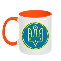 Чашка двокольорова Герб України у колі - PrintSalon