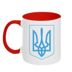 Чашка двухцветная 320ml Герб України з рамкою - PrintSalon