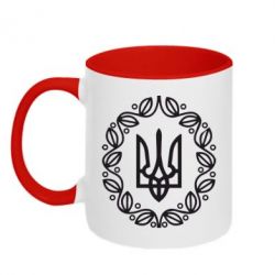 Чашка двухцветная 320ml Герб Украины - PrintSalon