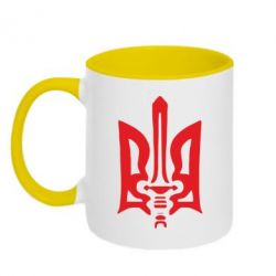 Чашка двухцветная 320ml Герб з мечем - PrintSalon