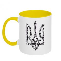 Чашка двокольорова Герб з візерунками - PrintSalon