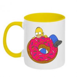 Чашка двокольорова Гомер и Пончик