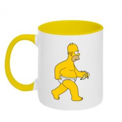 Чашка двухцветная 320ml Гомер Симпсон в трусиках - PrintSalon