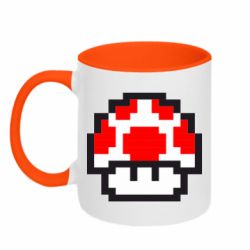 Чашка двухцветная 320ml Гриб Марио в пикселях