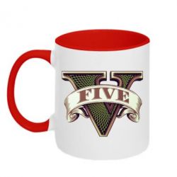 Чашка двухцветная 320ml GTA 5 3D Logo - PrintSalon