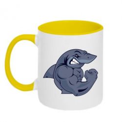 Чашка двухцветная 320ml Gym Shark - PrintSalon