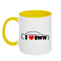 Чашка двокольорова я люблю BMW